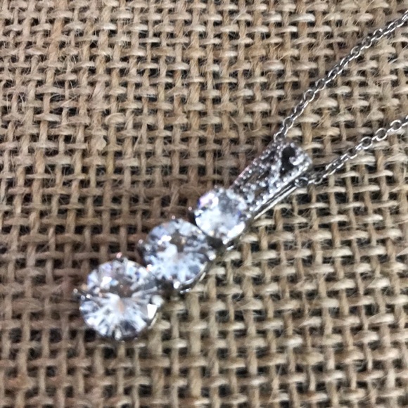 The Metal Daisy Jewelry - Simulated Diamond 3 stone Necklace